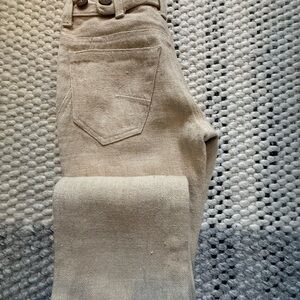 Beige High-Waisted Pants